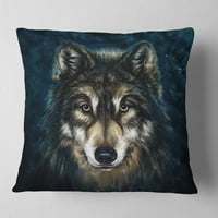 Dizajnirati nasmiješeni vuk - jastuk za bacanje životinja - 16x16