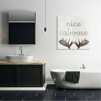 Stupell Nice Caboose kupaonica Moose Antlers Animal & Insects Slikanje galerije zamotano platno print zidna umjetnost
