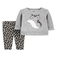 Carterovo dijete moje djevojčice Fleece Top & Taggings, Outfit Set