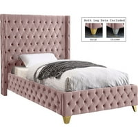 Dupli krevet od ružičastog baršuna