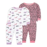 Male zvijezde organske bebe i mališana Djevojke s dugim rukavima i hlačama pidžama, veličina mjeseci-5t