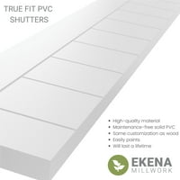 Ekena Millwork 15 W 70 H TRUE FIT PVC Horizontalni sloj uokviren modernim stilom Fiksni nosač, paprika crvena