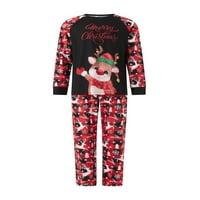 Obiteljska božićna pidžama, vrhovi slova s printom losa, božićno drvce, pahuljica, Jelen, karirane hlače s printom