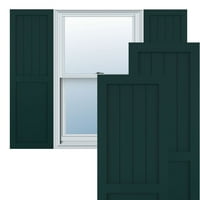 Ekena Millwork 12 W 77 H TRUE FIT PVC Farmhouse kombinacija ravne ploče Fiksna nosača, toplinska zelena