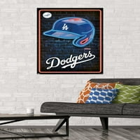 Los Angeles Dodgers - neonski plakat na zidu s kacigom, 22.375 34