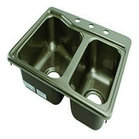 Dvostruki sudoper od nehrđajućeg čelika u boji 25 19