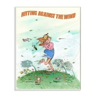 Udaranje u vjetar smiješni golf crtani sportski dizajn Preveliki zidni plaketi Gary Patterson