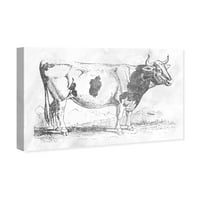 Wynwood Studio životinje zidne umjetničko platno ispisuje 'krava u srebrom' Životinje - siva, bijela