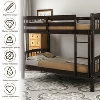 Twin preko dvostrukog kreveta na kat s ljestve - namještaj za djecu - espresso