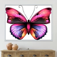 Portret jarko ružičastog leptira uokvirenog slikarskog platna umjetnički tisak