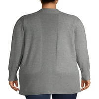 Terra & Sky Plus Size Everyday Essential Open Front Cardigan