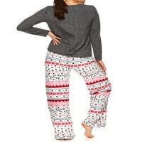 Sleep & Co. Women's & Women's Plus dugi rukavi, pidžama Pant i Scrunchie set