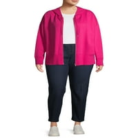 Terra & Sky Women's Plus Size Full Zip Fleece Hoodie